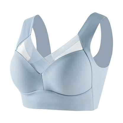 Seamless Lace Wireless Sport Bras(2 Packs) - Light Blue - 6XL - image 10
