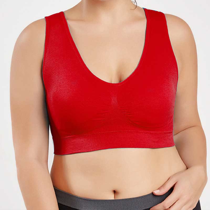 Seamless Comfort Sports Bras - Red - 4XL - image 7