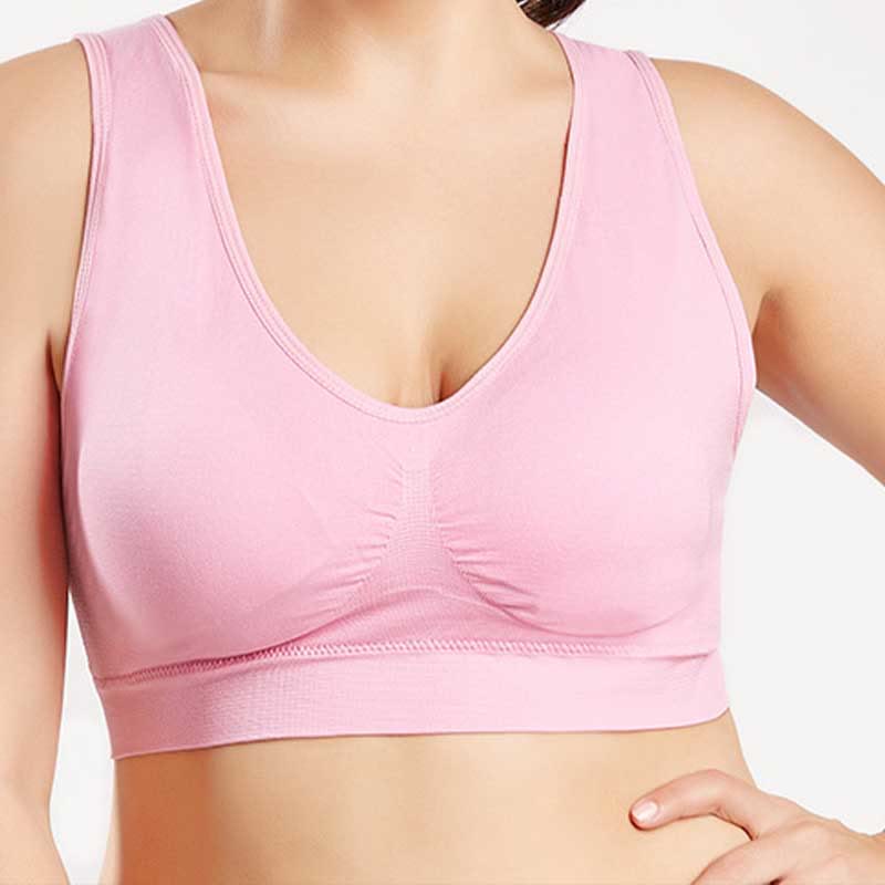 Seamless Comfort Sports Bras - Pink - 4XL - image 6