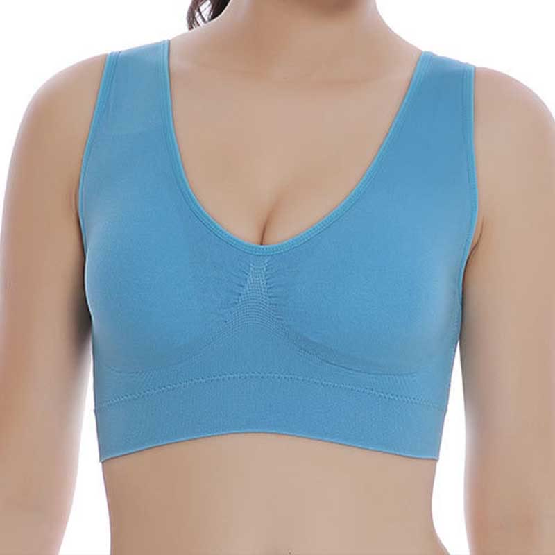 Seamless Comfort Sports Bras - Light Blue - 4XL - image 14
