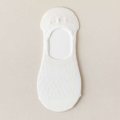 Grid Elasticity No Show Socks(8 Pairs) - White - EU37-40(US4-7) - image 11