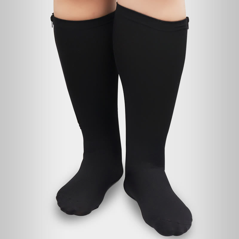 Plus Size Zipper Compression Socks(2 Pairs) - image 4