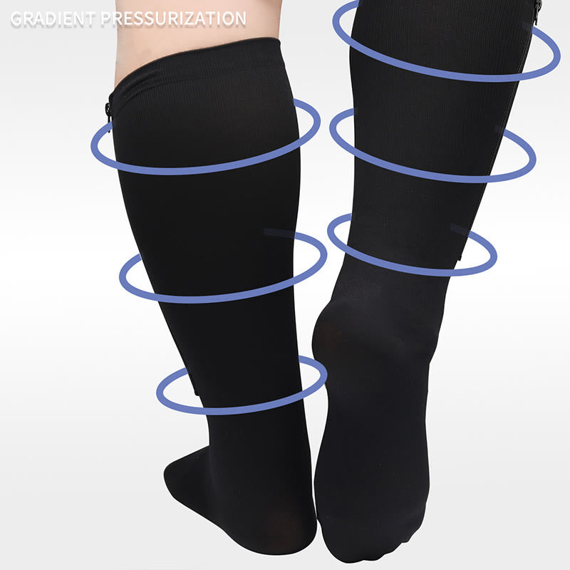 Plus Size Zipper Compression Socks(2 Pairs) - image 6