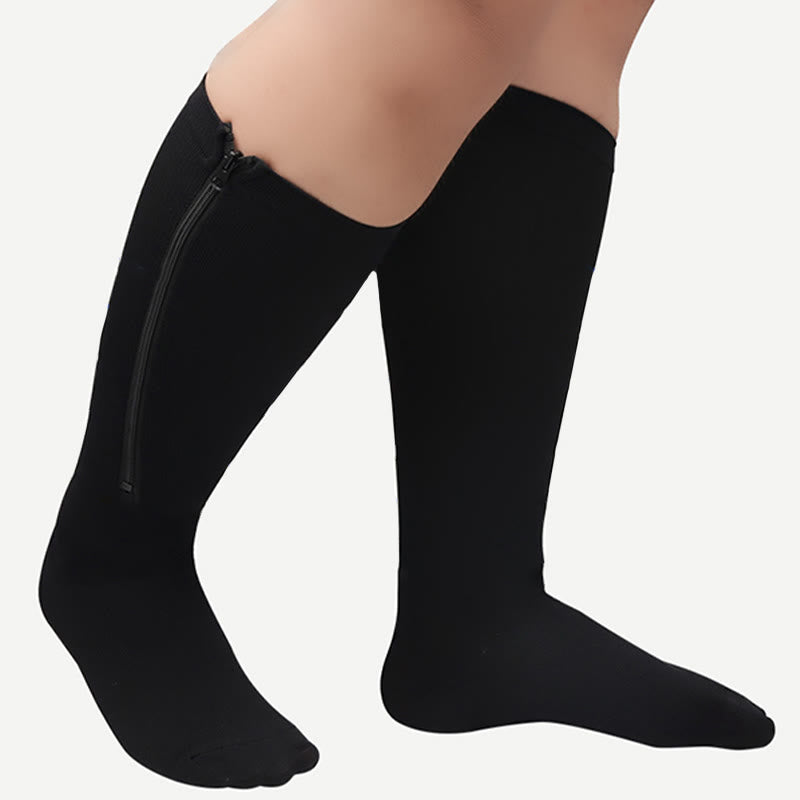 Plus Size Zipper Compression Socks(2 Pairs) - image 3