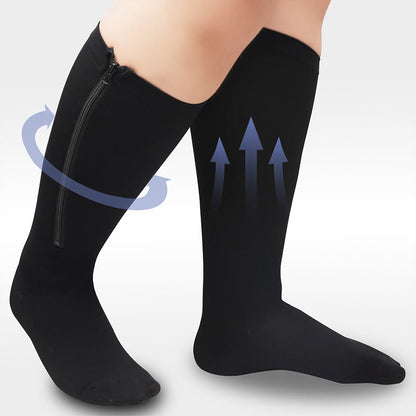 Plus Size Zipper Compression Socks(2 Pairs) - image 5