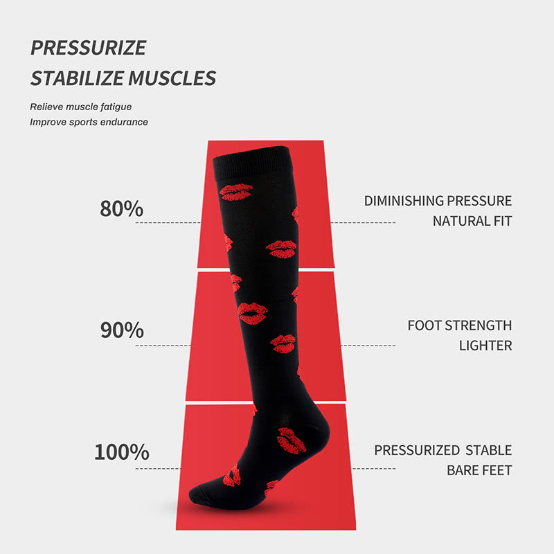 Plus Size Various Patterns Compression Socks(6 Pairs) - image 7