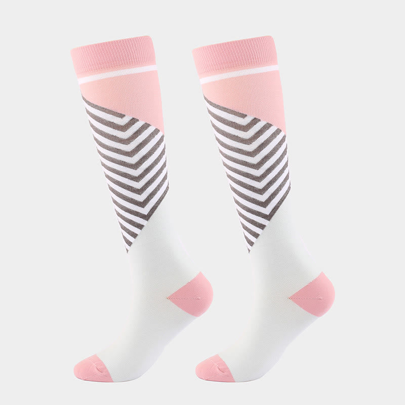 Plus Size Various Patterns Compression Socks(6 Pairs) - image 4