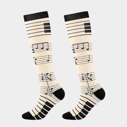 Plus Size Various Patterns Compression Socks(6 Pairs) - image 11