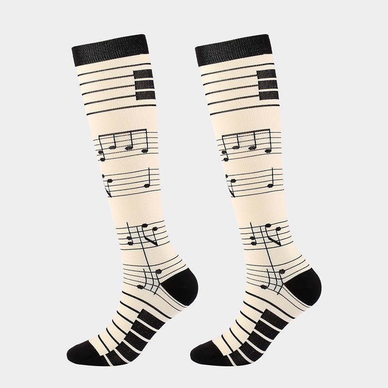 Plus Size Various Patterns Compression Socks(6 Pairs) - image 5