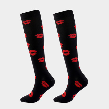 Plus Size Various Patterns Compression Socks(6 Pairs) - image 15