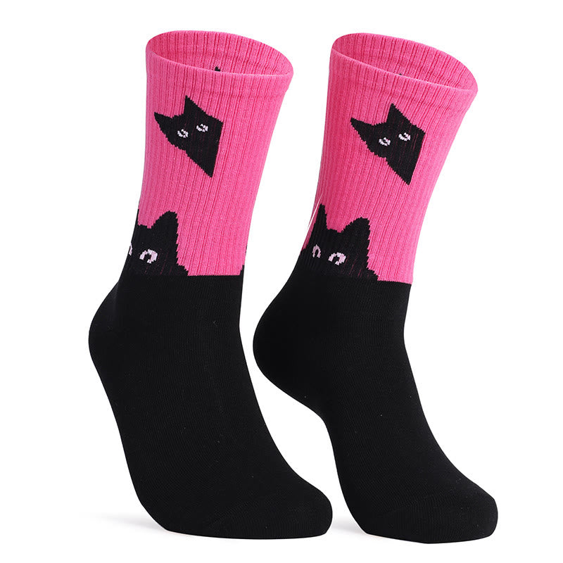 Plus Size Cat Dog Quarter Socks(4 Pairs) - image 3