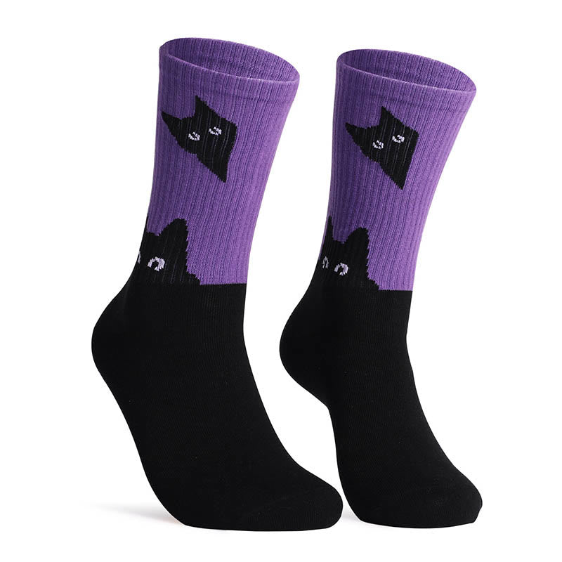 Plus Size Cat Dog Quarter Socks(4 Pairs) - image 1