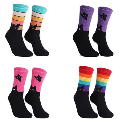 Plus Size Cat Dog Quarter Socks(4 Pairs) - Multicolor - EU39-47(US6-12.5) - image 6