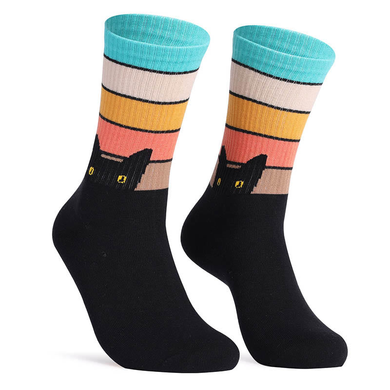 Plus Size Cat Dog Quarter Socks(4 Pairs) - image 3