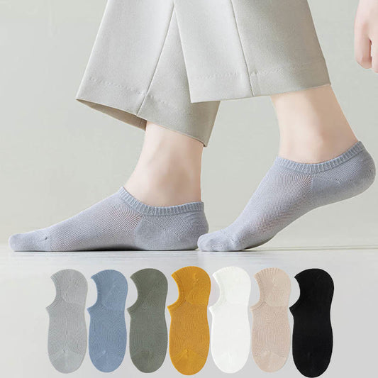 Summer Solid Color No Show Socks(7 Pairs) - Multicolor - EU38-44(US5-10) - image 0