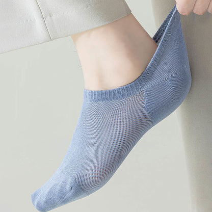 Plus Size Summer Solid Color No Show Socks(7 Pairs)
