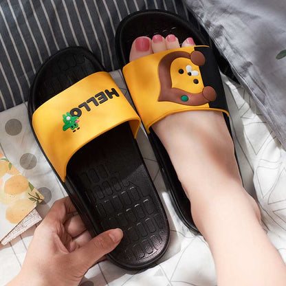 Plus Size Asymmetric Pattern Slides(2 Pairs) - Yellow - XL - image 3