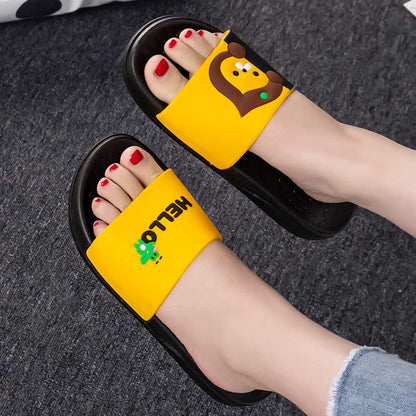 Plus Size Asymmetric Pattern Slides(2 Pairs) - image 1