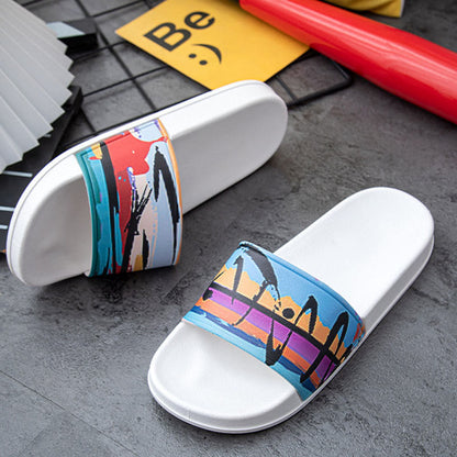 Plus Size Seaside Oil Painting Slides(2 Pairs) - image 3