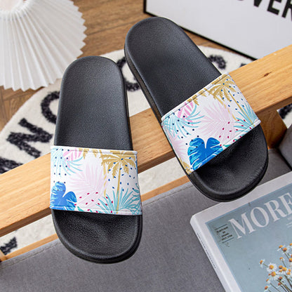 Plus Size Leaves Slides(2 Pairs) - Black - 3XL - image 4