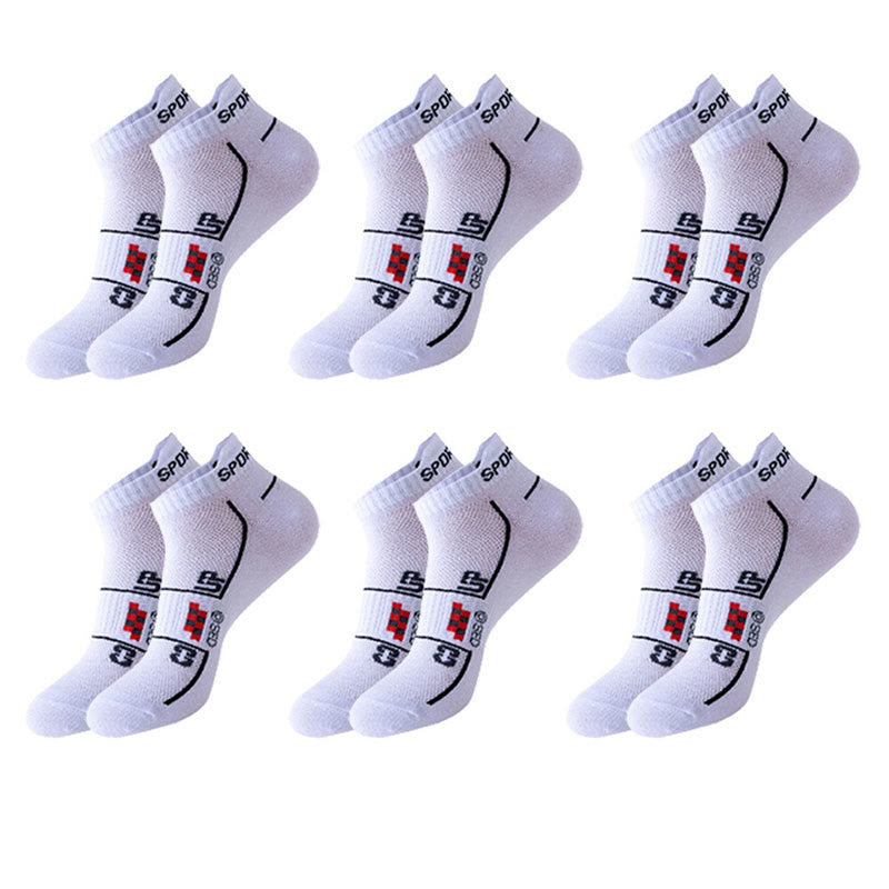 Plus Size Mesh Ventilating Ankle Compression Socks(6 Pairs) - White - EU38-45(US5-11) - image 4