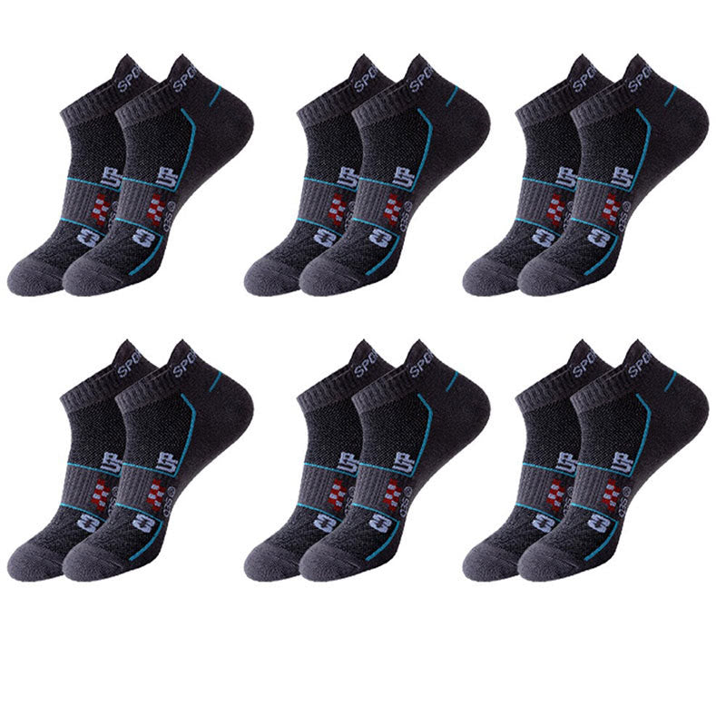Plus Size Mesh Ventilating Ankle Compression Socks(6 Pairs) - Dark Grey - EU38-45(US5-11) - image 8