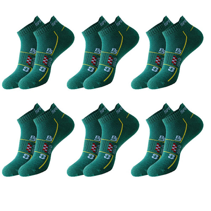 Plus Size Mesh Ventilating Ankle Compression Socks(6 Pairs) - Dark Green - EU38-45(US5-11) - image 6