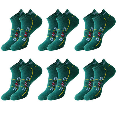 Plus Size Mesh Ventilating Ankle Compression Socks(6 Pairs) - Dark Green - EU38-45(US5-11) - image 6