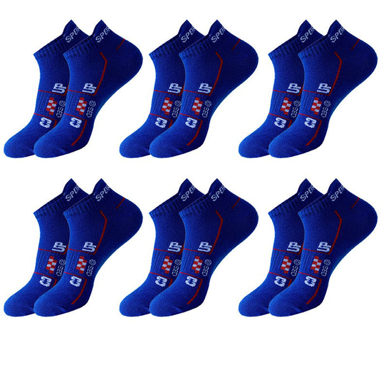 Plus Size Mesh Ventilating Ankle Compression Socks(6 Pairs) - Navy Blue - EU38-45(US5-11) - image 7