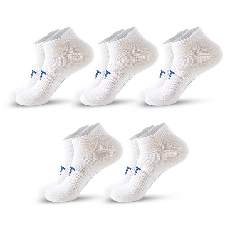 Plus Size Cushioned Breathable Ankle Compression Socks(5 Pairs) - White - EU38-45(US5-11) - image 2
