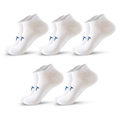 Plus Size Cushioned Breathable Ankle Compression Socks(5 Pairs) - White - EU38-45(US5-11) - image 2