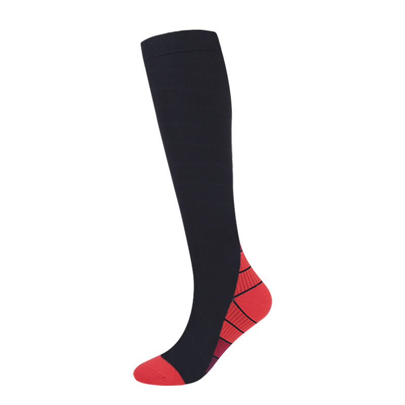 Cycling Knee High Compression Socks(4 Pairs) - Red - S/M - image 8