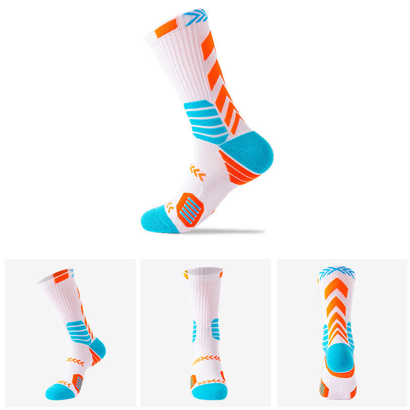 Plus Size Fashion Quarter Compression Socks(5 Pairs) - Orange - EU38-44(US5-10) - image 4
