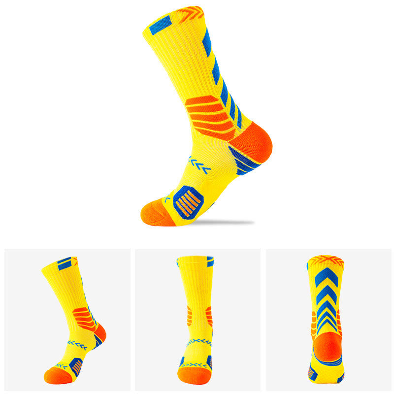Plus Size Color Matching Quarter Compression Socks(6 Pairs) - Orange - EU38-44(US5-10) - image 3