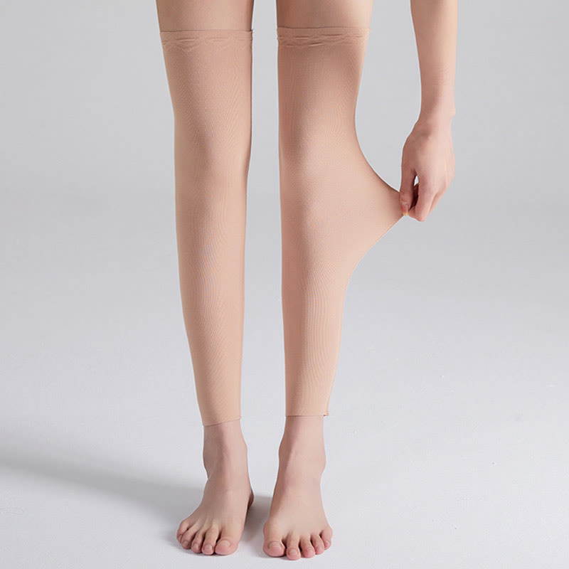 Modal Solid Color Breathable Thigh High Compression Sleeves - image 2