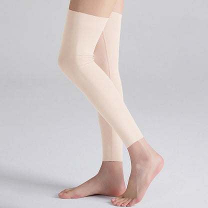 Modal Solid Color Breathable Thigh High Compression Sleeves - Beige - XL - image 5
