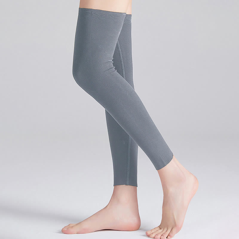 Modal Solid Color Breathable Thigh High Compression Sleeves - Dark Grey - XL - image 4