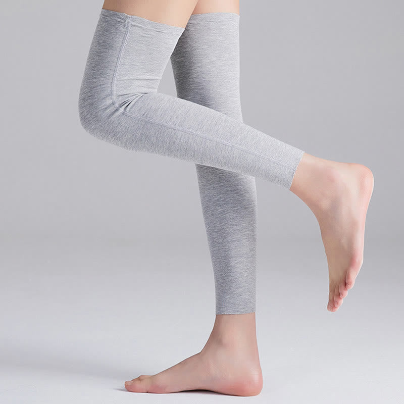Modal Solid Color Breathable Thigh High Compression Sleeves - Light Gray - XL - image 6