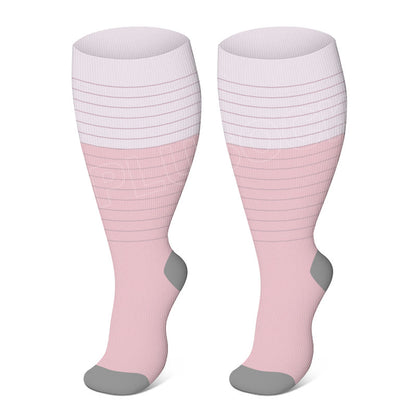 Plusock Plus Size Solid Color Elastic Compression Socks - Light Purple - 4XL - image 5