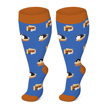 2XL-4XL Plus Size Color Pattern Compression Socks - image 6
