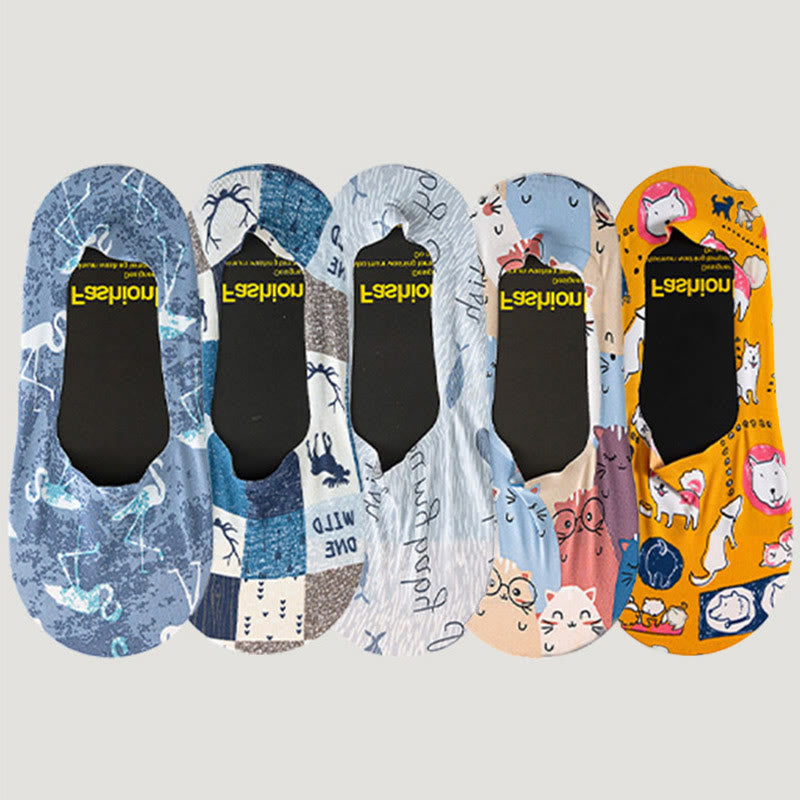 Animal Print No Show Socks(5 Pairs) - image 0