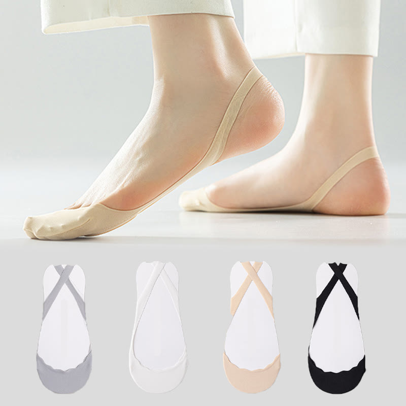 Solid Color Padded Half No Show Socks(8 Pairs) - image 0