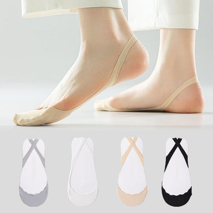 Solid Color Padded Half No Show Socks(8 Pairs) - image 0