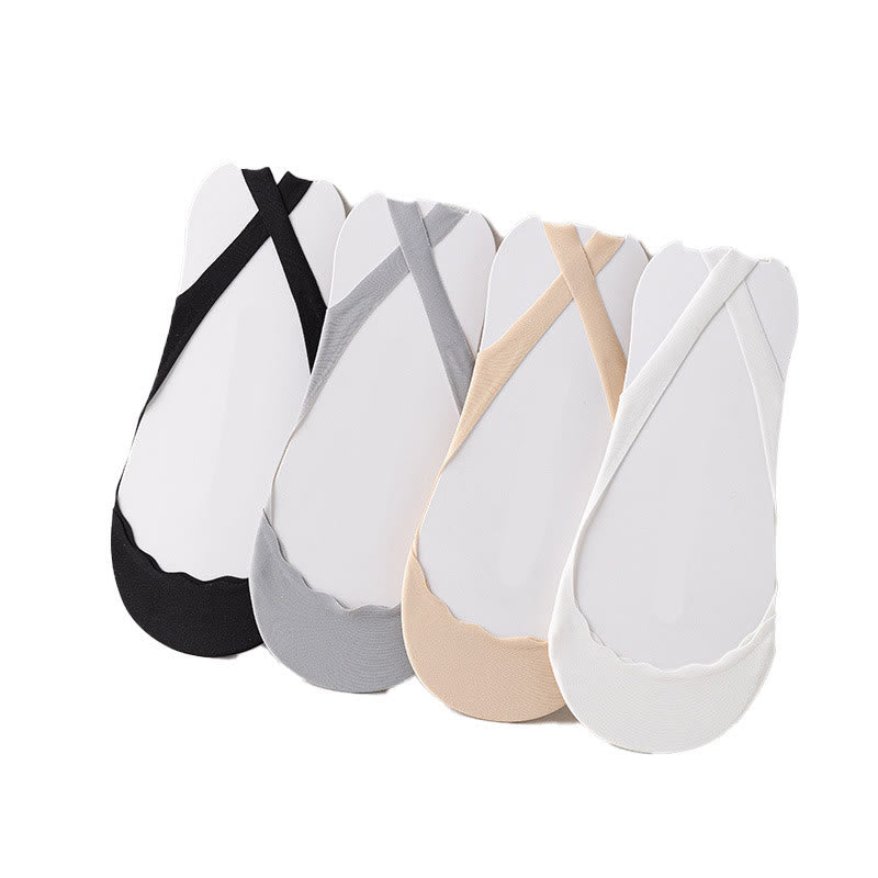 Solid Color Padded Half No Show Socks(8 Pairs) - Multicolor*2 - EU37-40(US4-7) - image 9