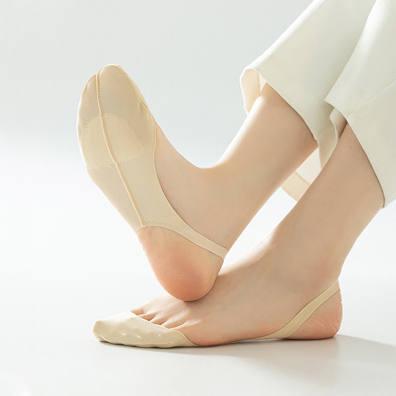 Solid Color Padded Half No Show Socks(8 Pairs) - image 1