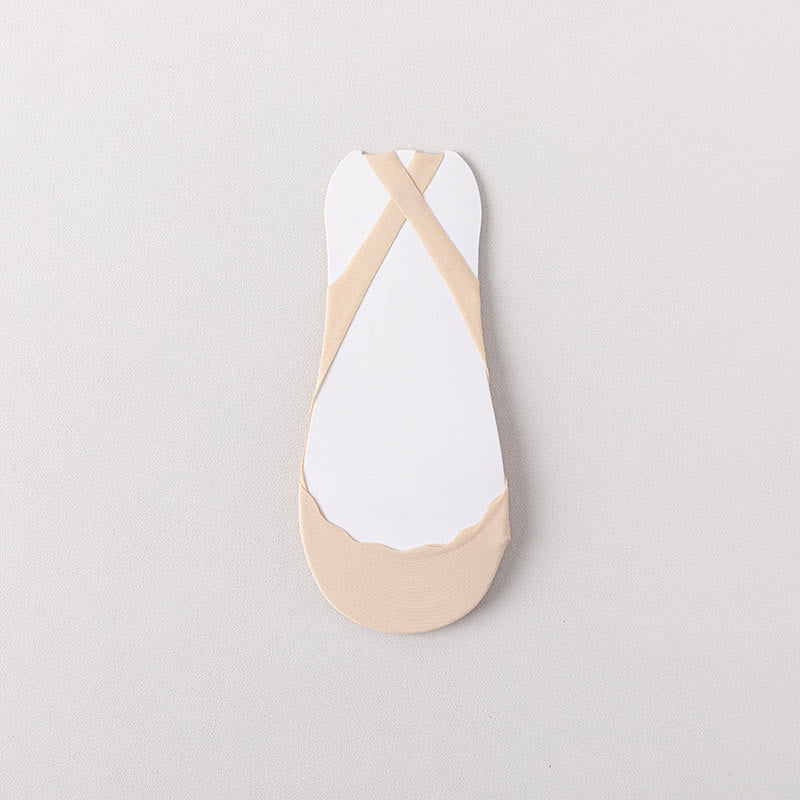 Solid Color Padded Half No Show Socks(8 Pairs) - Nude - EU37-40(US4-7) - image 12