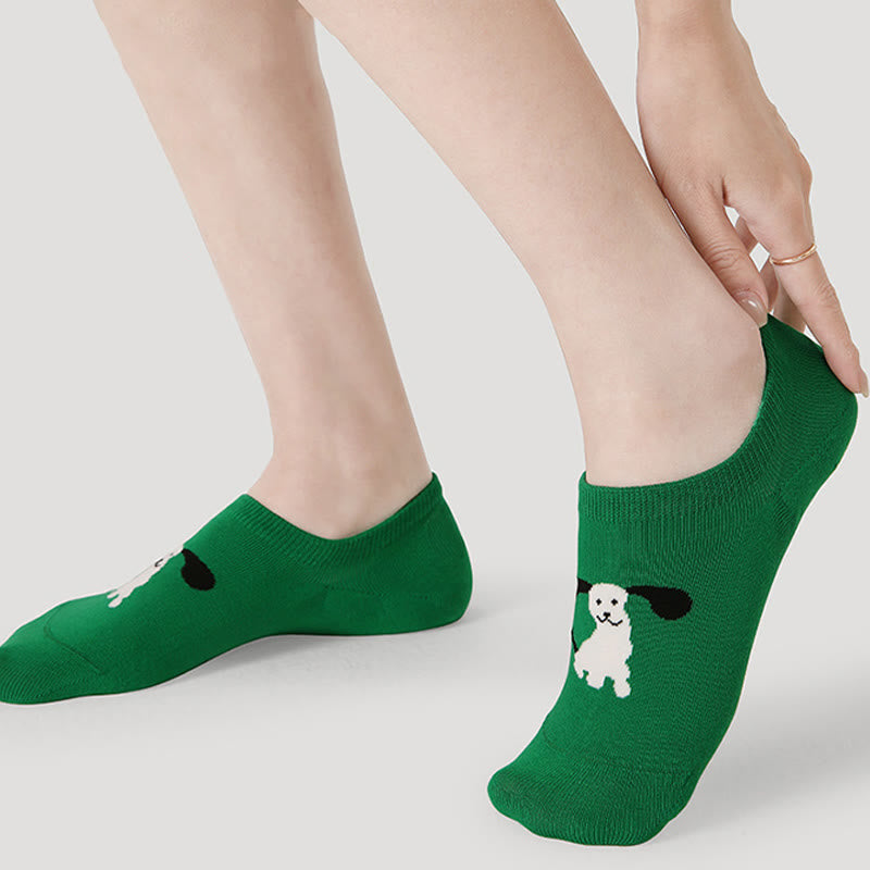 Plus Size Colorful Cat Dog No Show Socks(5 Pairs) - image 6