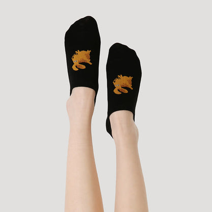 Plus Size Colorful Cat Dog No Show Socks(5 Pairs) - image 2
