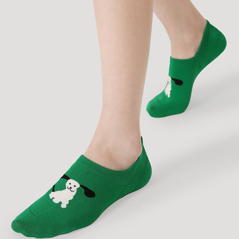 Plus Size Colorful Cat Dog No Show Socks(5 Pairs) - image 7