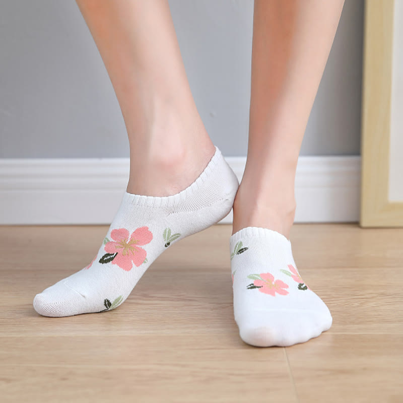 Plus Size Soft Flowers No Show Socks(10 Pairs) - image 3